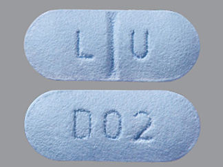 This is a Tablet imprinted with L U on the front, D02 on the back.