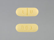 Sertraline Hcl: This is a Tablet imprinted with L U on the front, D03 on the back.