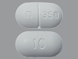 This is a Tablet imprinted with n 358 on the front, 10 on the back.