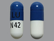 Celecoxib: Esto es un Cápsula imprimido con LU en la parte delantera, N42 en la parte posterior, y es fabricado por None.
