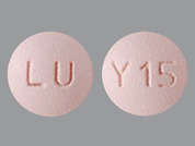 Quetiapine Fumarate: This is a pink round Tablet imprinted with LU on the front, Y15 on the back, and is manufactured by QUALLENT PHARMA.