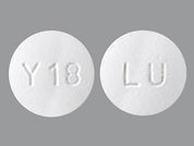 Quetiapine Fumarate: This is a Tablet imprinted with LU on the front, Y18 on the back.
