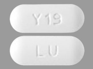 This is a Tablet imprinted with LU on the front, Y19 on the back.