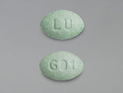 Lovastatin: This is a Tablet imprinted with LU on the front, G01 on the back.