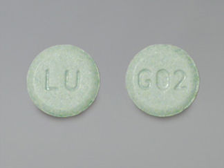 This is a Tablet imprinted with LU on the front, G02 on the back.