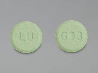 This is a Tablet imprinted with LU on the front, G03 on the back.