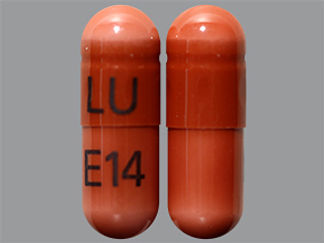 This is a Capsule imprinted with LU on the front, E14 on the back.