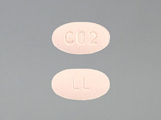 This is a Tablet imprinted with C02 on the front, LL on the back.