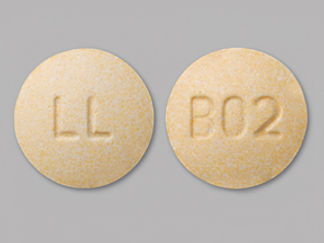 This is a Tablet imprinted with LL on the front, B02 on the back.