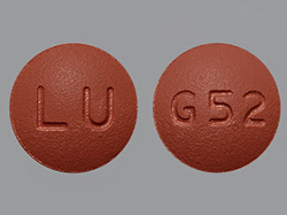 This is a Tablet imprinted with G52 on the front, LU on the back.