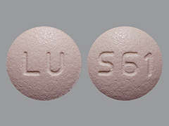 Esto es un Tableta LP 24 Hr rosa claro redondo imprimido con LU en la parte delantera, S61 en la parte posterior, y es fabricado por LUPIN PHARMACEU.