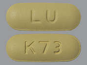 Quetiapine Fumarate Er: This is a yellow oblong Tablet Er 24 Hr imprinted with LU on the front, K73 on the back, and is manufactured by MAJOR PHARMACEU.