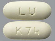 Quetiapine Fumarate Er: This is a Tablet Er 24 Hr imprinted with LU on the front, K74 on the back.