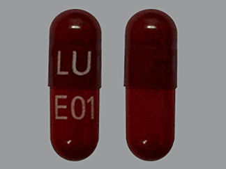 This is a Capsule imprinted with LU on the front, E01 on the back.