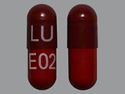 Rifampin: This is a Capsule imprinted with LU on the front, E02 on the back.