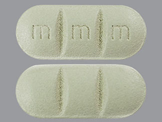 This is a Tablet imprinted with m m m on the front, nothing on the back.