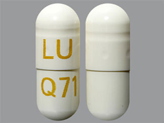 This is a Capsule imprinted with LU on the front, Q71 on the back.