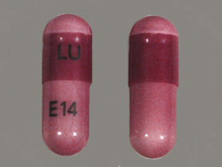 This is a Capsule imprinted with LU on the front, E14 on the back.