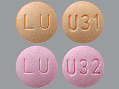 Esto es un Tableta multicolor (2) redondo imprimido con LU en la parte delantera, U31 or U32 en la parte posterior, y es fabricado por LUPIN PHARMACEU.