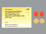 Levonorg-Eth Estrad Eth Estrad: Esto es un Tableta Empaque De Dosis 3 Meses multicolor (2) redondo imprimido con LU en la parte delantera, T41 or V22 en la parte posterior, y es fabricado por LUPIN PHARMACEU.
