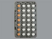 Levonorgestrel-Eth Estradiol: Esto es un Tableta multicolor (2) redondo imprimido con LU en la parte delantera, T21 or T22 en la parte posterior, y es fabricado por LUPIN PHARMACEU.