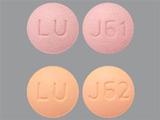 This is a Tablet imprinted with LU on the front, J61 or J62 on the back.