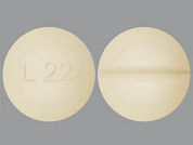 Levothyroxine Sodium: This is a Tablet imprinted with L 22 on the front, nothing on the back.