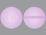 Levothyroxine Sodium: This is a Tablet imprinted with L 25 on the front, nothing on the back.
