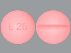 Esto es un Tableta rosado redondo imprimido con L 26 en la parte delantera, nada en la parte posterior, y es fabricado por LUPIN PHARMACEU.