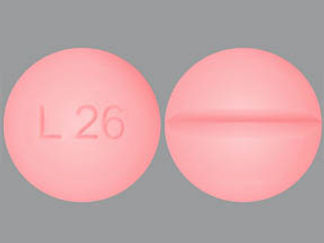 This is a Tablet imprinted with L 26 on the front, nothing on the back.
