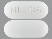 Levofloxacin: Esto es un Tableta imprimido con ML 64 en la parte delantera, nada en la parte posterior, y es fabricado por None.