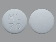 Famciclovir: This is a Tablet imprinted with ML  70 on the front, nothing on the back.