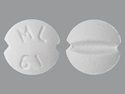 Escitalopram Oxalate: This is a Tablet imprinted with ML  61 on the front, nothing on the back.