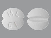 Escitalopram Oxalate: Esto es un Tableta imprimido con ML  61 en la parte delantera, nada en la parte posterior, y es fabricado por None.