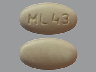 This is a Tablet imprinted with ML 43 on the front, nothing on the back.