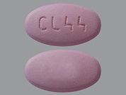 Olanzapine: This is a Tablet imprinted with CL 44 on the front, nothing on the back.
