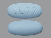 Tenofovir Disoproxil Fumarate: This is a Tablet imprinted with CL 77 on the front, nothing on the back.