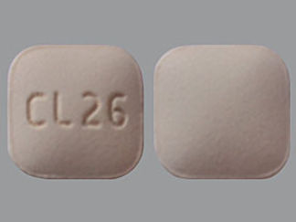 Esto es un Tableta imprimido con CL 26 en la parte delantera, nada en la parte posterior, y es fabricado por None.