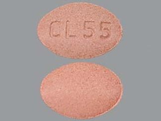 This is a Tablet Chewable imprinted with CL 55 on the front, nothing on the back.