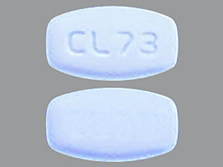 This is a Tablet imprinted with CL 73 on the front, nothing on the back.