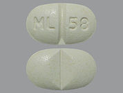 Candesartan-Hydrochlorothiazid: This is a Tablet imprinted with ML 58 on the front, nothing on the back.