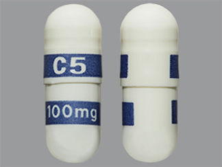 This is a Capsule imprinted with C5 on the front, 100mg on the back.