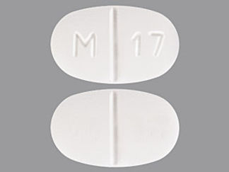 This is a Tablet imprinted with M 17 on the front, nothing on the back.