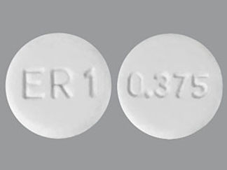 Esto es un Tableta Er 24 Hr imprimido con ER 1 en la parte delantera, 0.375 en la parte posterior, y es fabricado por None.