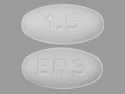 Pramipexole Er: This is a Tablet Er 24 Hr imprinted with ER 3 on the front, 1.5 on the back.