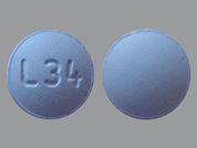 Eszopiclone: This is a Tablet imprinted with L 34 on the front, nothing on the back.
