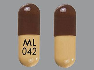 This is a Capsule imprinted with ML  042 on the front, nothing on the back.