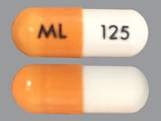 Dofetilide: Esto es un Cápsula imprimido con ML en la parte delantera, 125 en la parte posterior, y es fabricado por None.