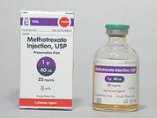 Methotrexate Sodium: This is a yellow Vial imprinted with nothing on the front, nothing on the back, and is manufactured by HOSPIRA/PFIZER.