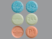 Leena: This is a Tablet imprinted with WATSON on the front, 243 or 244 or P1 on the back.
